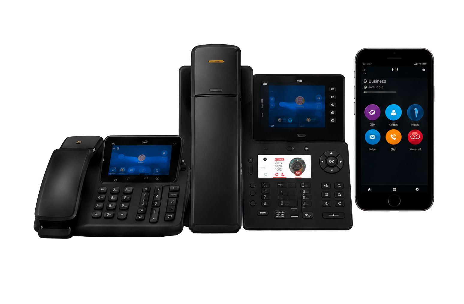 Cloud business desk phones and mobile applications